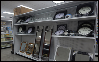 Wall clocks at store